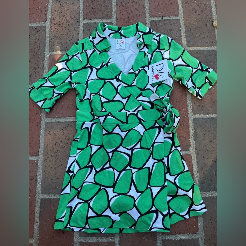 DVF for Gap Kids Small (6-7) Green Wrap Romper Dress NWT Diane Von Furstenberg